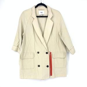 3.1 Phillip Lim Women's Sz 6 Cream Blazer Collared Front Pocket Double Breasted